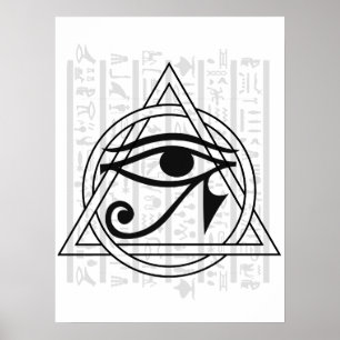 Ägyptische Hieroglyphen - Auge des Horus Poster