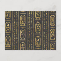 Ägyptische Hieroglyphen Gold auf Leder