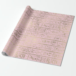 Ägyptische Hieroglyphen Gold Pastell Pink Pastel S Geschenkpapier