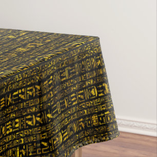 Ägyptische Hieroglyphen, goldene Baumwolle Tischdecke