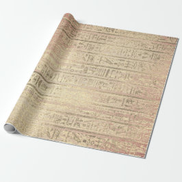 Ägyptische Hieroglyphen GoldFoxier Blush Rose Holz Geschenkpapier