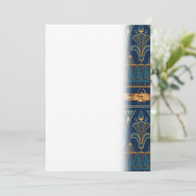 Ägyptische Hieroglyphen Goldkäfer Goldener Glitzer Save The Date (Stehend Vorderseite)