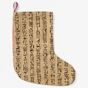 Ägyptische Hieroglyphen, grunge nahtloses Muster Kleiner Weihnachtsstrumpf