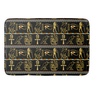 Ägyptische Hieroglyphen im Auge des Horusmusters Badematte