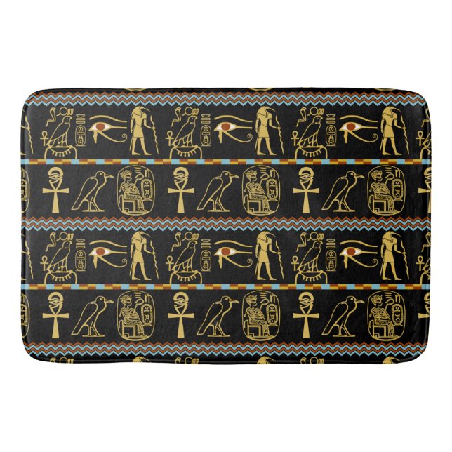 Ägyptische Hieroglyphen im Auge des Horusmusters Badematte (Vorderseite)
