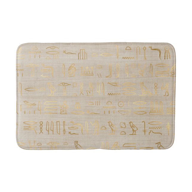 Ägyptische Hieroglyphen in Gold Badematte (Vorderseite)