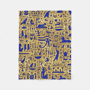 Ägyptische Hieroglyphen-Lapis-Lazuli und Gold Fleecedecke