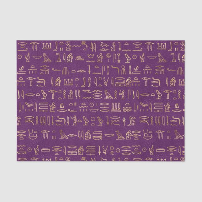 Ägyptische Hieroglyphen-Papiere für lila und golde Seidenpapier (Vorderseite)