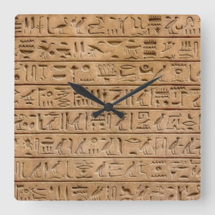 Ägyptische Hieroglyphen Quadratische Wanduhr