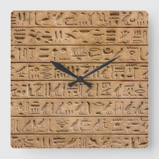Ägyptische Hieroglyphen Quadratische Wanduhr