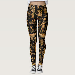Ägyptische Hieroglyphen und Götter, Gold und Schwa Leggings