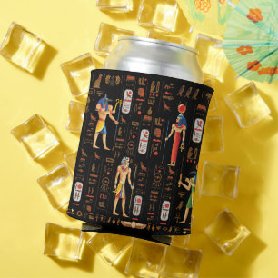 Ägyptische Hieroglyphen und Gottheiten aus Gold au Dosenkühler