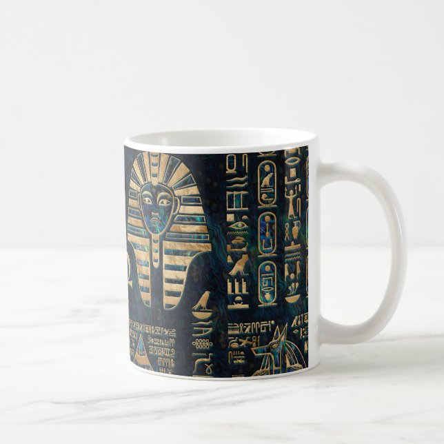 Ägyptische Hieroglyphen und Gottheiten - Kaffeetasse (Rechts)