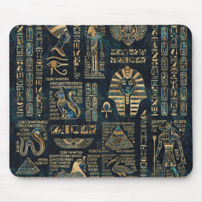 Ägyptische Hieroglyphen und Gottheiten - Mousepad (Vorne)