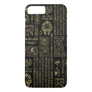 Ägyptische Hieroglyphen und Gottheitsgold auf Case-Mate iPhone Hülle