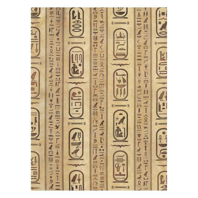 Ägyptische Hieroglyphen Vintage Textur Tischdecke (Vorderseite)
