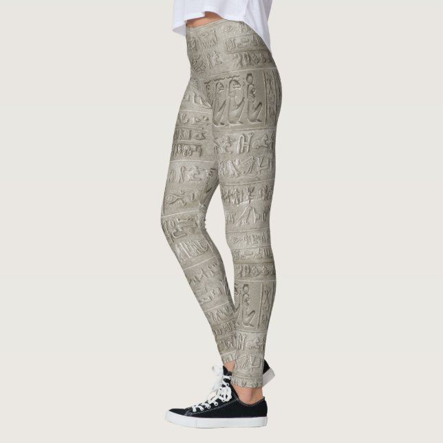Ägyptische Hieroglyphics großes Muster Leggings (Links)