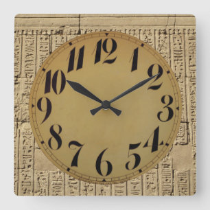 Ägyptische Hieroglyphik - Acrylmauer Quadratische Wanduhr