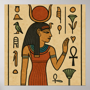 Ägyptische Hieroglyphische Kunst Antike Symbole Po Poster