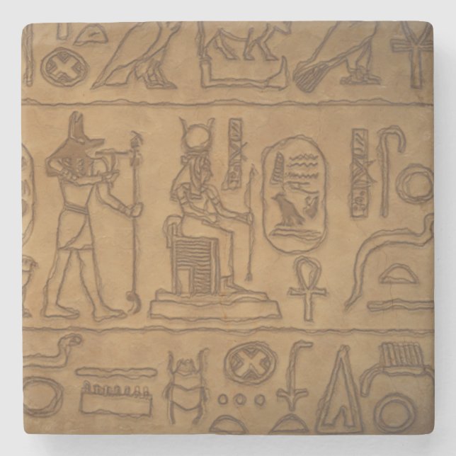 Ägyptische Hieroglyphische Kunst Steinuntersetzer (Vorderseite)