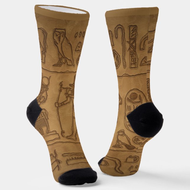 Ägyptische Hieroglyphische Kunstsocken Socken (Gewinkelt)