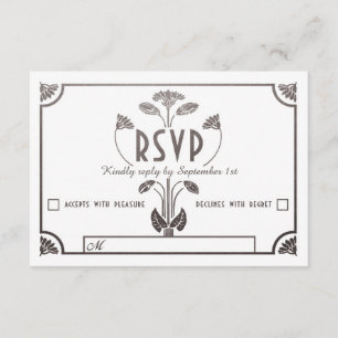Ägyptische Hochzeitskarte für Hochzeiten - Silber  RSVP Karte