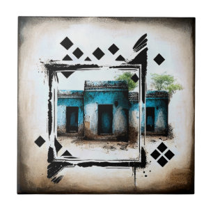 Ägyptische Hütten Bauhaus-Stil Fliese