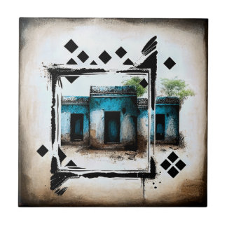 Ägyptische Hütten Bauhaus-Stil Fliese
