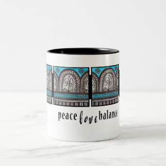 Ägyptische Inspirierte türkisfarbene und silberne Zweifarbige Tasse