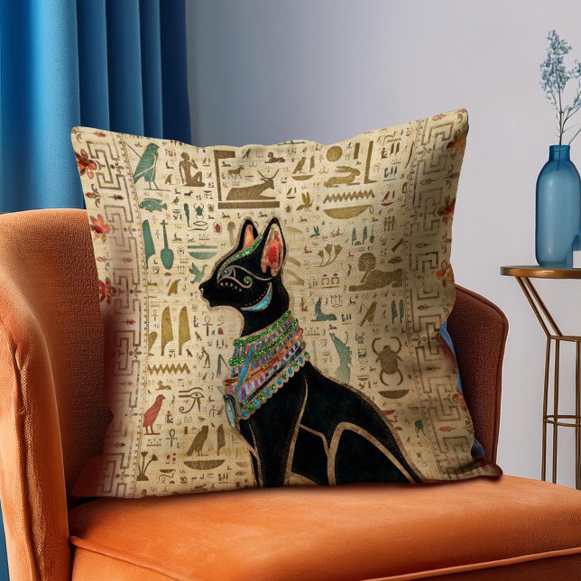 Ägyptische Katze - Bastet auf Papyrus Kissen (Von Creator hochgeladen)