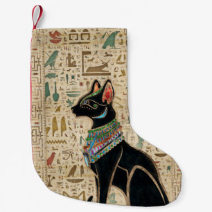 Ägyptische Katze - Bastet auf Papyrus Kleiner Weihnachtsstrumpf