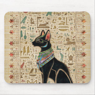 Ägyptische Katze - Bastet auf Papyrus Mousepad