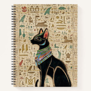 Ägyptische Katze - Bastet auf Papyrus Notizbuch