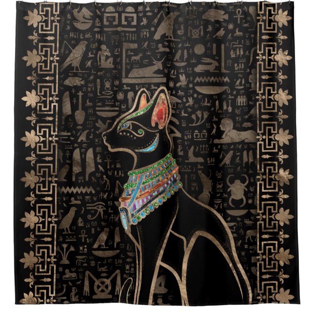 Ägyptische Katze - Bastet Duschvorhang (Vorderseite)