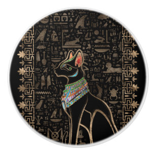 Ägyptische Katze - Bastet Keramikknauf