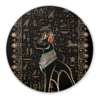 Ägyptische Katze - Bastet Keramikknauf