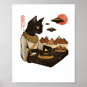 Ägyptische Katze Dj Ufo Art Print Tank Top_1 Poster