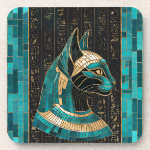 Ägyptische Katze Goddess Bastet - Mosaikkunst Getränkeuntersetzer