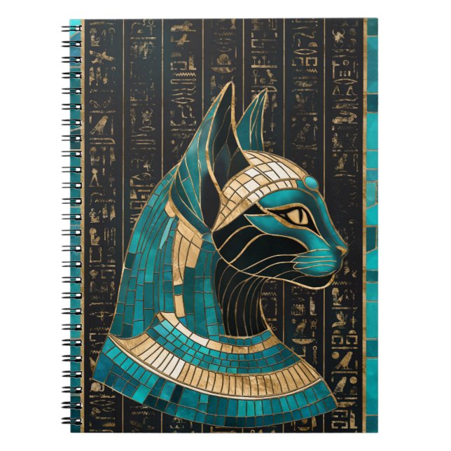 Ägyptische Katze Goddess Bastet - Mosaikkunst Notizblock (Vorderseite)