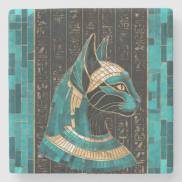 Ägyptische Katze Goddess Bastet - Mosaikkunst Steinuntersetzer