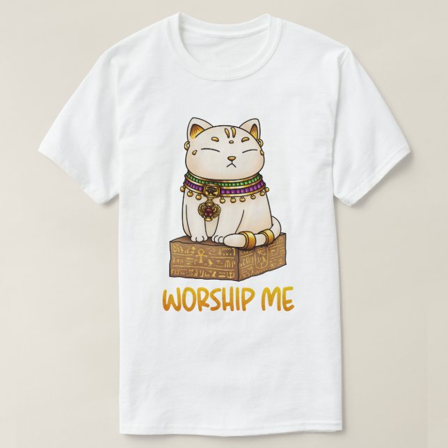 Ägyptische Katze Gott Bastet verehren mich T-Shirt (Design vorne)