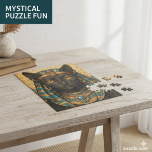 Ägyptische Katze Göttin   Bastet Golden Puzzle
