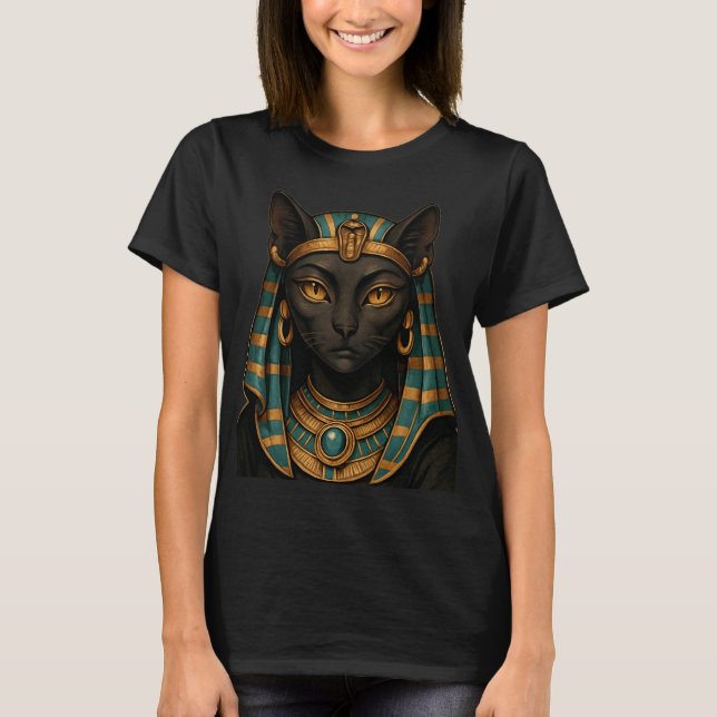 Ägyptische Katze-Göttin | Bastet Golden T-Shirt (Vorderseite)