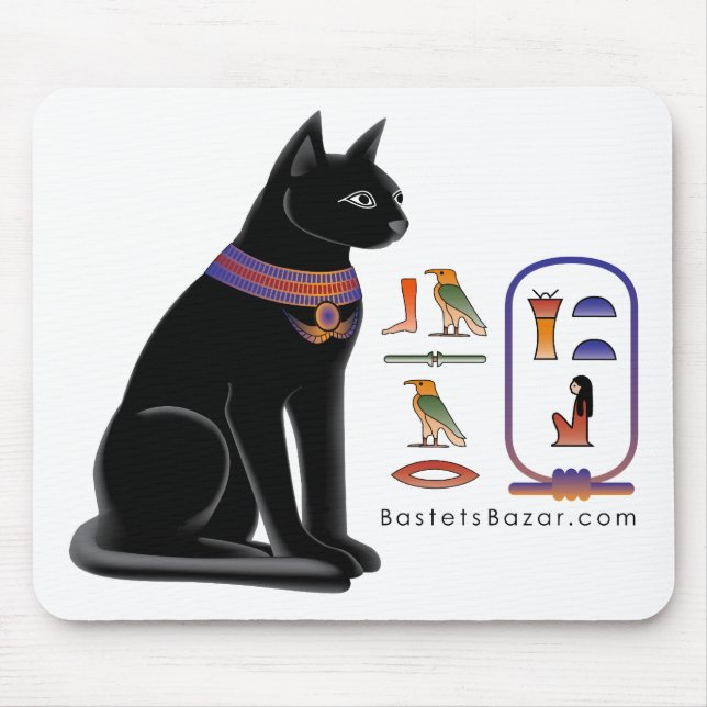 Ägyptische Katze hieroglyphisches Mousepad (Vorne)