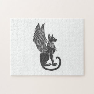 Ägyptische Katze mit Flügeln - Wählen Sie die Farb Puzzle