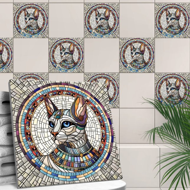 Ägyptische Katze - Mosaikkunst Fliese (Von Creator hochgeladen)