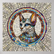 Ägyptische Katze - Mosaikkunst
