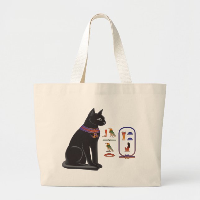 Ägyptische Katzen-Göttin Bastet Jumbo Stoffbeutel (Vorne)