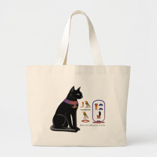 Ägyptische Katzen-hieroglyphische Taschen-Tasche Jumbo Stoffbeutel