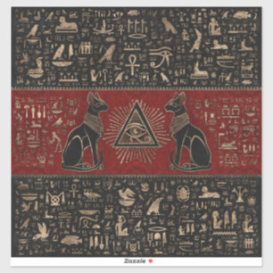 Ägyptische Katzen und Auge des Horus Aufkleber